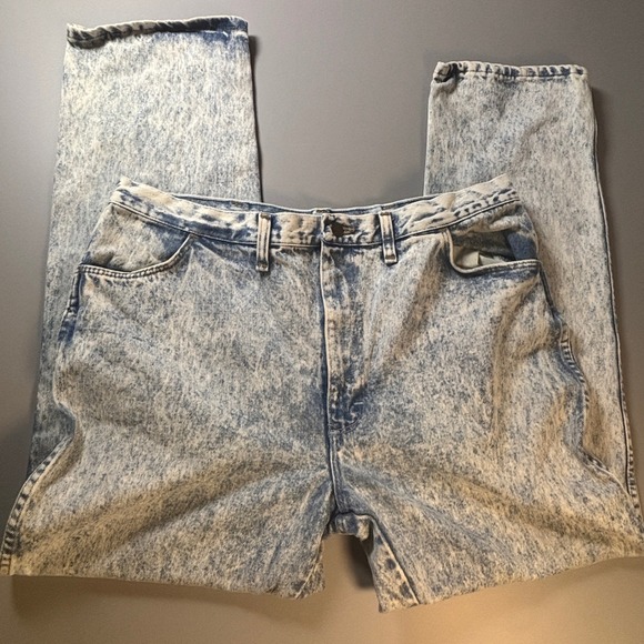 Rustler Other - Vintage Rustler Brand Mens Jeans 39x30 Acid Wash Denim Straight Leg Zip Fly 80s